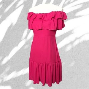 NSR Off Shoulder Ruffle Lined Layered Dress Size S